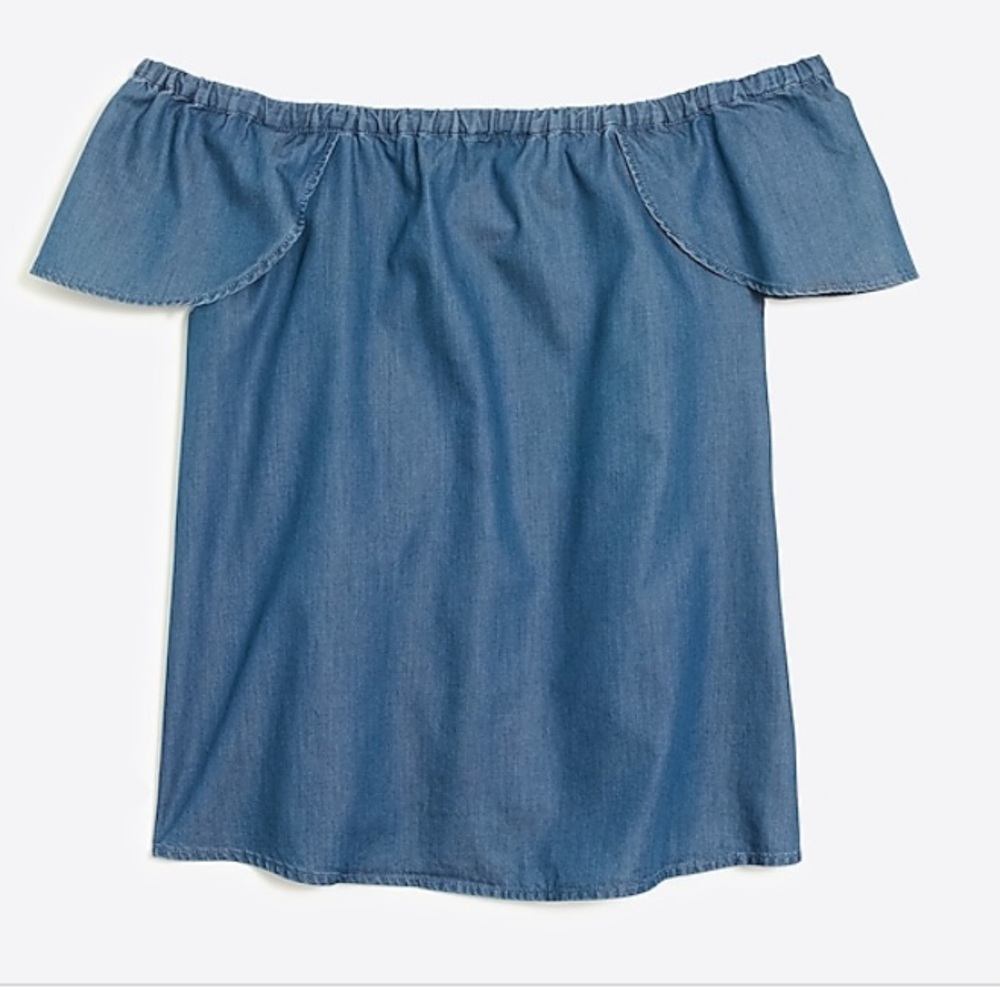 J crew chambray off the shoulder top